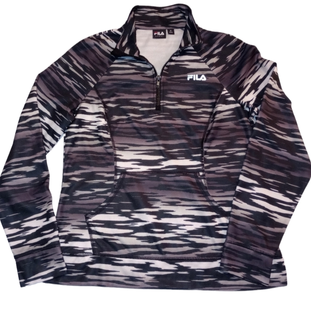 Super Cute Fila Camouflage Women's Sweatshirt Jacket Size M - Picture 2 of 5